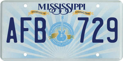 MS license plate AFB729