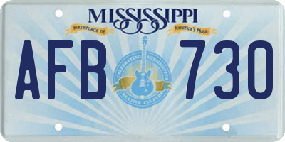 MS license plate AFB730