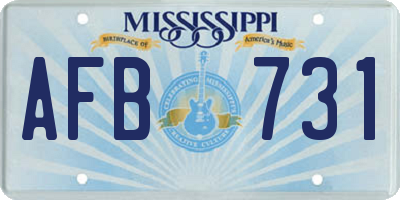 MS license plate AFB731