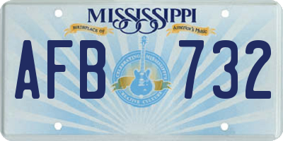 MS license plate AFB732