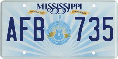 MS license plate AFB735