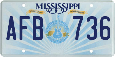 MS license plate AFB736
