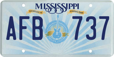 MS license plate AFB737