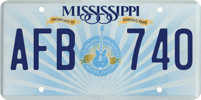 MS license plate AFB740