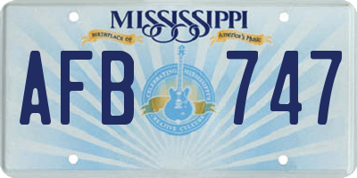MS license plate AFB747