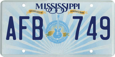 MS license plate AFB749