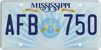 MS license plate AFB750