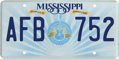 MS license plate AFB752
