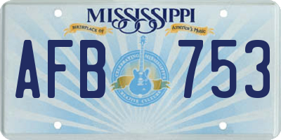 MS license plate AFB753