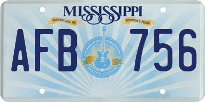 MS license plate AFB756