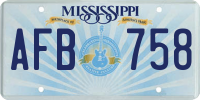 MS license plate AFB758