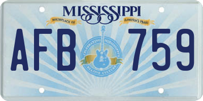 MS license plate AFB759