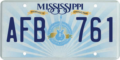 MS license plate AFB761