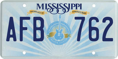MS license plate AFB762