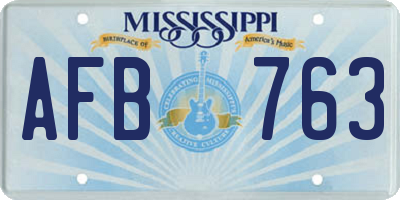MS license plate AFB763