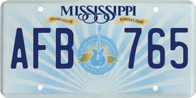 MS license plate AFB765