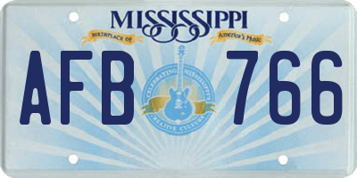 MS license plate AFB766