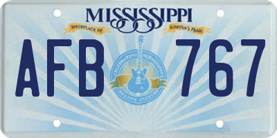 MS license plate AFB767
