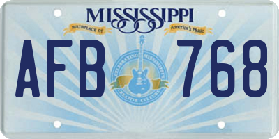 MS license plate AFB768