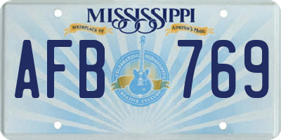 MS license plate AFB769