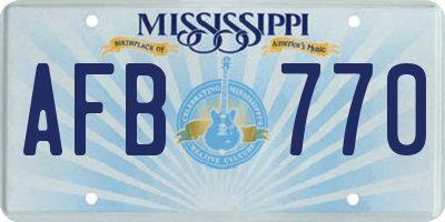 MS license plate AFB770