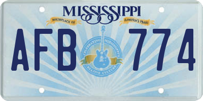 MS license plate AFB774