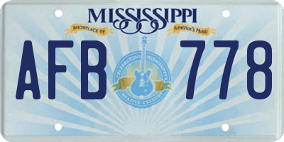 MS license plate AFB778