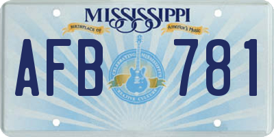 MS license plate AFB781