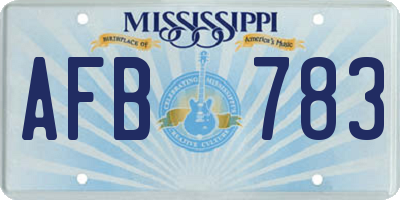 MS license plate AFB783