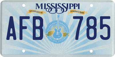 MS license plate AFB785