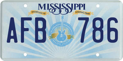 MS license plate AFB786