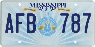 MS license plate AFB787