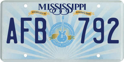 MS license plate AFB792