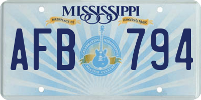 MS license plate AFB794