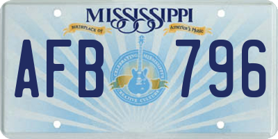 MS license plate AFB796