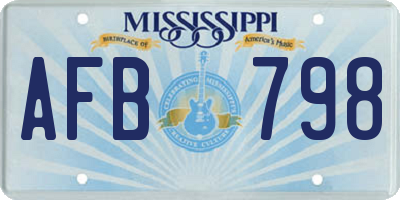MS license plate AFB798