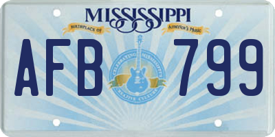 MS license plate AFB799