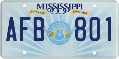MS license plate AFB801