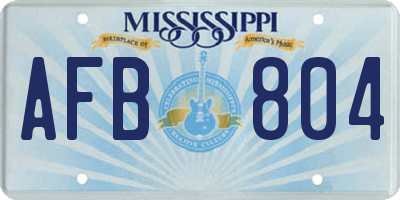 MS license plate AFB804