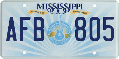 MS license plate AFB805