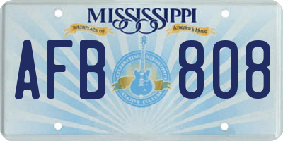 MS license plate AFB808