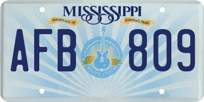 MS license plate AFB809