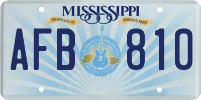 MS license plate AFB810