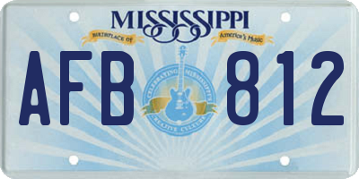 MS license plate AFB812