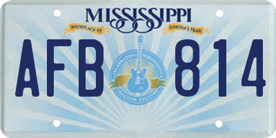 MS license plate AFB814