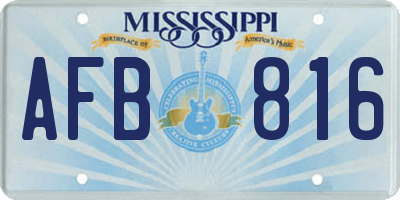 MS license plate AFB816