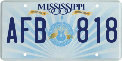 MS license plate AFB818