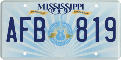 MS license plate AFB819