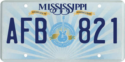 MS license plate AFB821