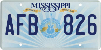 MS license plate AFB826